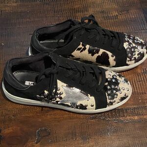 Myra Black and Silver Studded Star Sneakers size 9